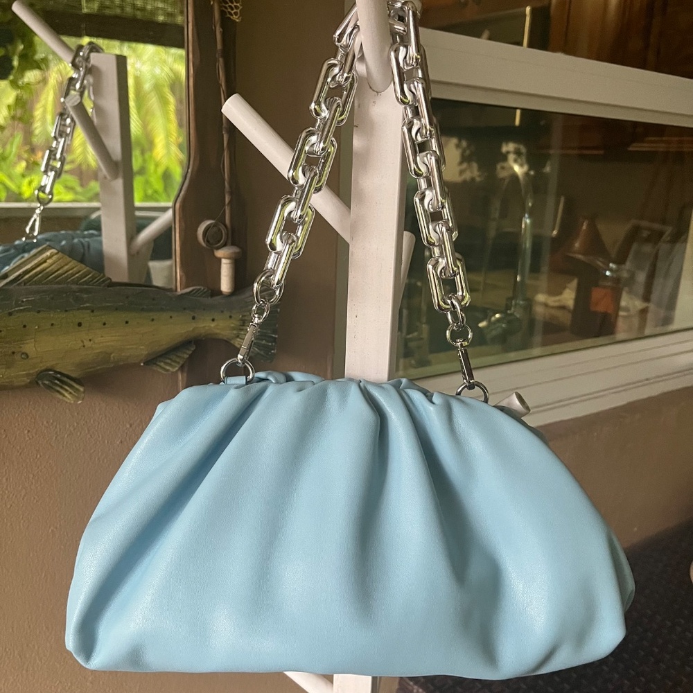 Women's INC Crossbody Bag. Light Blue. In Perfect Like-New Condition. 2 Straps